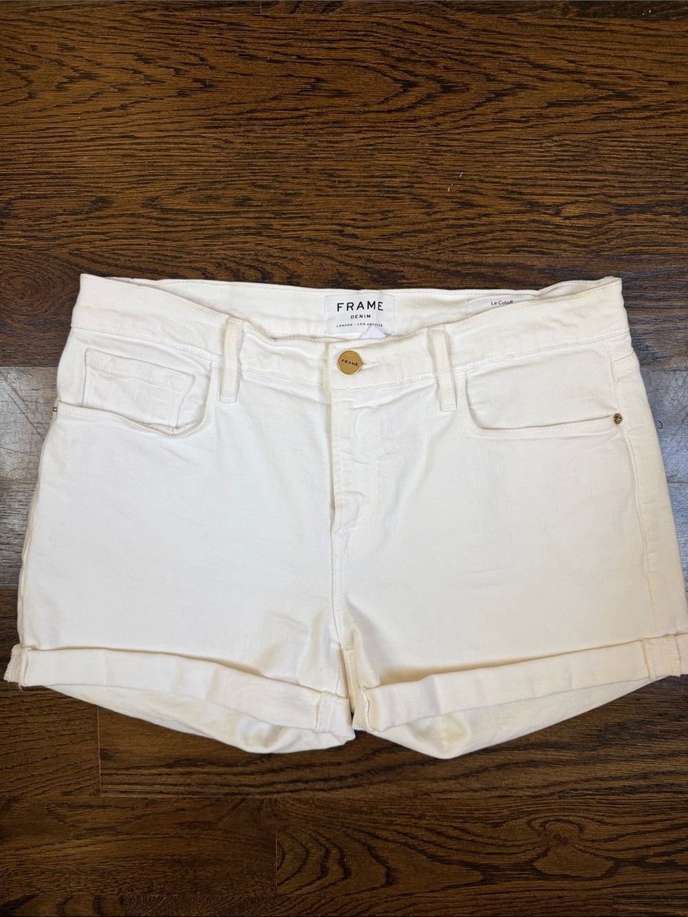 Frame White denim Shorts Size 27